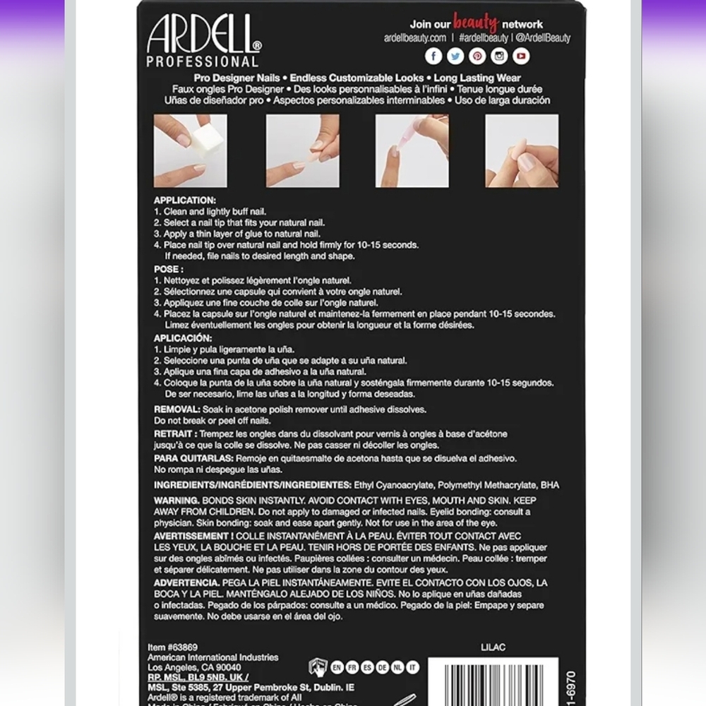 Ardell Press-On Nails in Soft Lilac - Picture 2 of 4